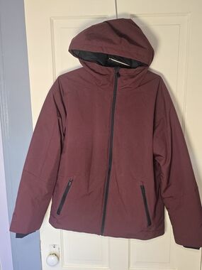 Men's Hooded Jacket in Burgundy - Lightweight Weather-Resistant Coat